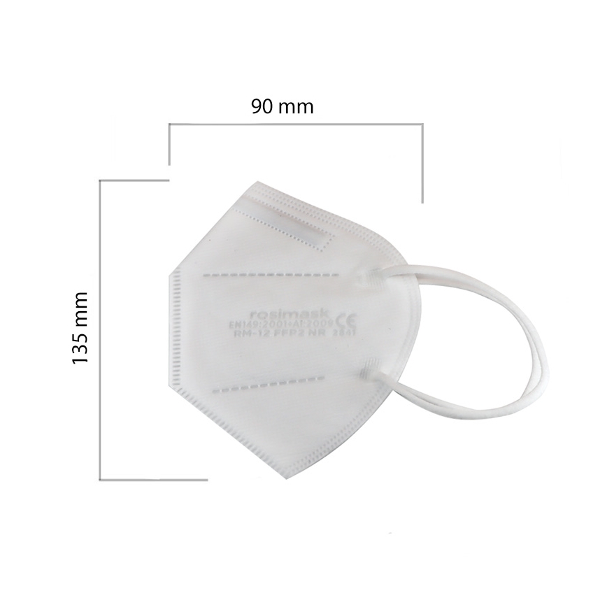 Respiratorius vaikiškas dydis FFP2 ROSIMASK MR-12 NR baltas 100vnt