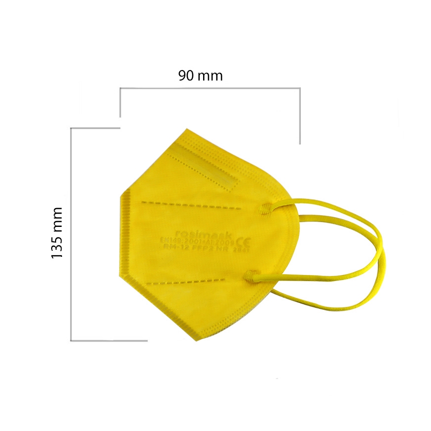 Respiratorius vaikiškas dydis FFP2 ROSIMASK MR-12 NR geltonas 1vnt