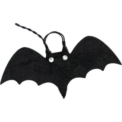 Dekoratyvinė LED grandinė HALLOWEEN 10xLED/2xAA/šilta balta 1,3m šikšnosparniai