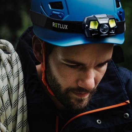 LED įkraunamas galvos žibintas su jutikliu LED/3W/900 mAh IP44 juodas