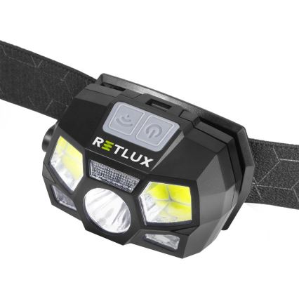 LED įkraunamas galvos žibintas su jutikliu LED/3W/900 mAh IP44 juodas