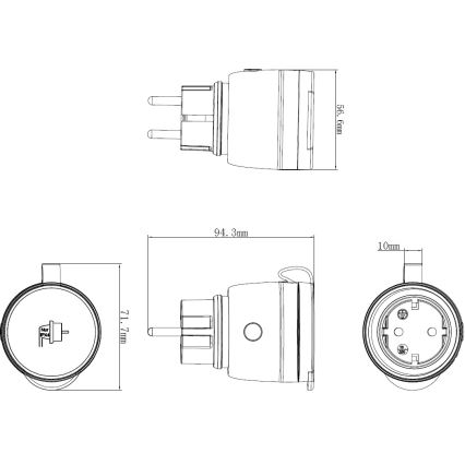 Išmanus lauko lizdas 3680W/230V/Tipas F SCHUKO/16A Wi-Fi IP44