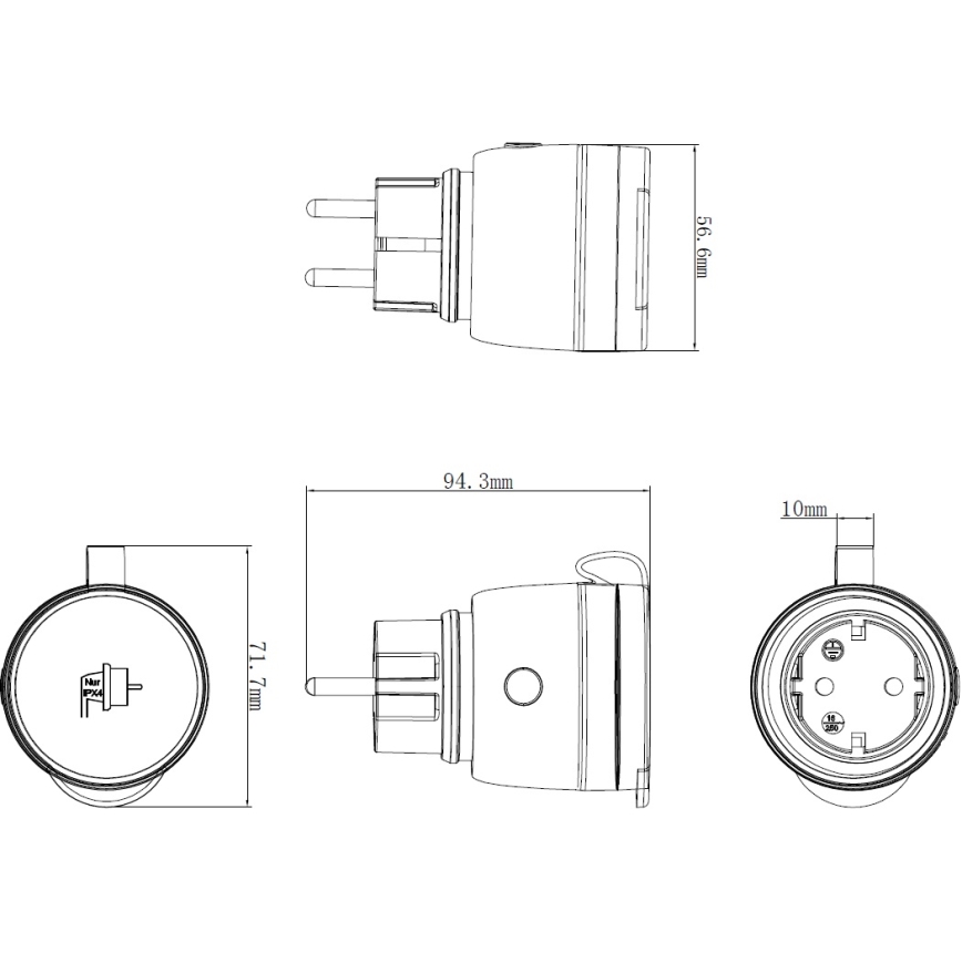 Išmanus lauko lizdas 3680W/230V/Tipas F SCHUKO/16A Wi-Fi IP44