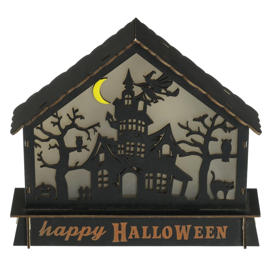 LED Dekoracija HALLOWEEN LED/2xAA/daugiaspalvis vaiduoklių namas