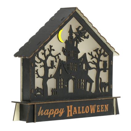 LED Dekoracija HALLOWEEN LED/2xAA/daugiaspalvis vaiduoklių namas