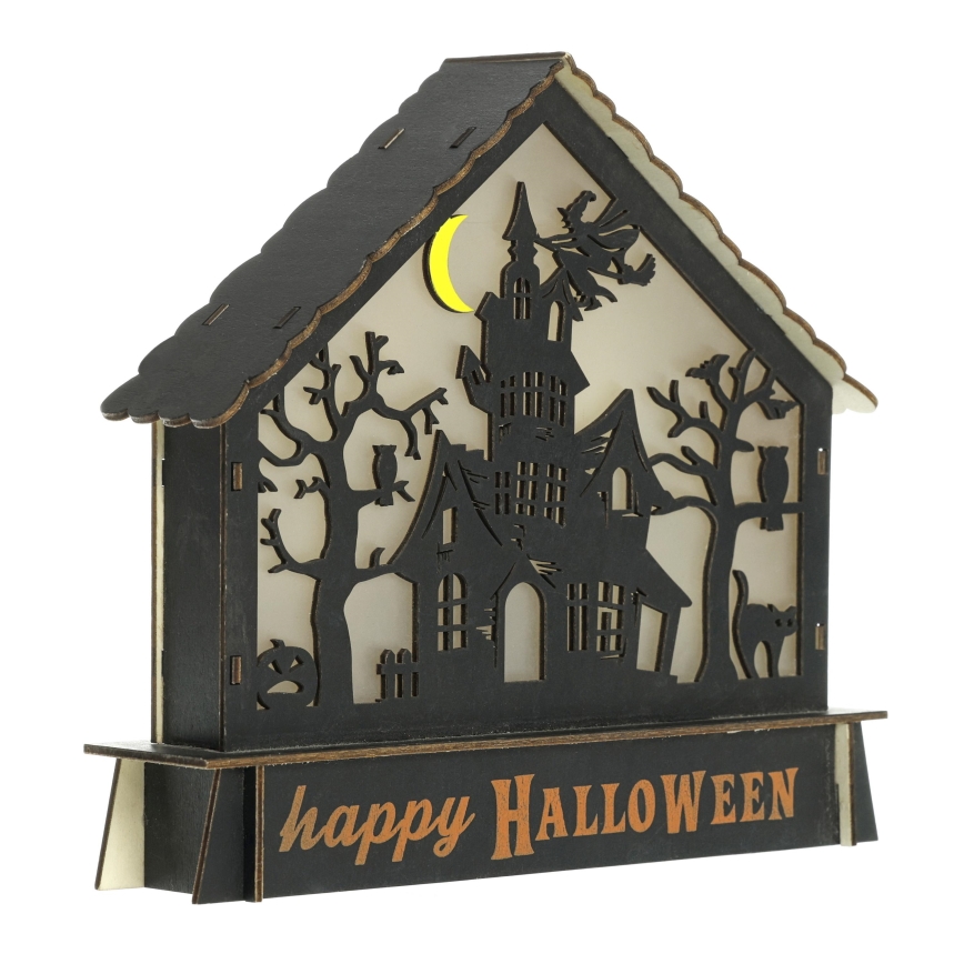 LED Dekoracija HALLOWEEN LED/2xAA/daugiaspalvis vaiduoklių namas