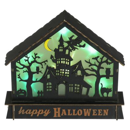 LED Dekoracija HALLOWEEN LED/2xAA/daugiaspalvis vaiduoklių namas
