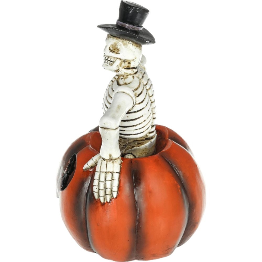 LED Dekoracija HALLOWEEN LED/2xLR44/šilta balta skeletas moliūge derva
