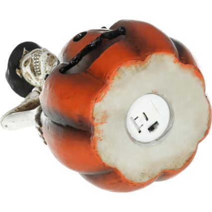 LED Dekoracija HALLOWEEN LED/2xLR44/šilta balta skeletas moliūge derva