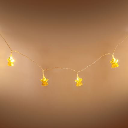 LED dekoratyvinė girlianda 10xLED/2xAA 1,65m šiltai balta