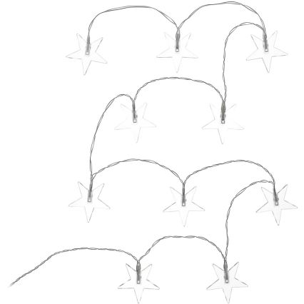 LED dekoratyvinė girlianda 10xLED/2xAA 1,8m šaltai balta