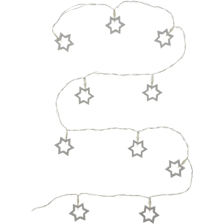 LED dekoratyvinė girlianda 10xLED/2xAA, 1,8 m, šiltai balta