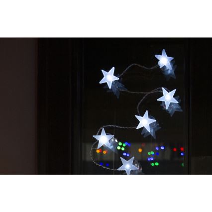 LED Dekoratyvinė grandinėlė su siurbtukais 10xLED/2xAA 1,8m šaltai balta