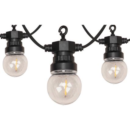LED Dekoratyvinė lauko girlianda GIRLIANDA G45 10xE27/230V 8m IP44 šilta balta