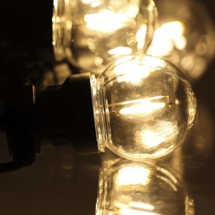 LED Dekoratyvinė lauko girlianda GIRLIANDA G45 10xE27/230V 8m IP44 šilta balta