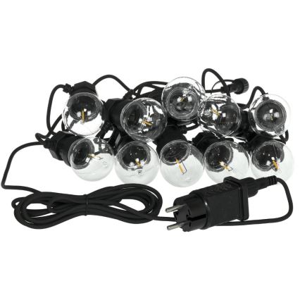 LED Dekoratyvinė lauko girlianda GIRLIANDA G45 10xE27/230V 8m IP44 šilta balta