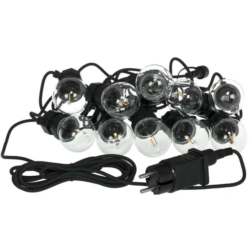 LED Dekoratyvinė lauko girlianda GIRLIANDA G45 10xE27/230V 8m IP44 šilta balta