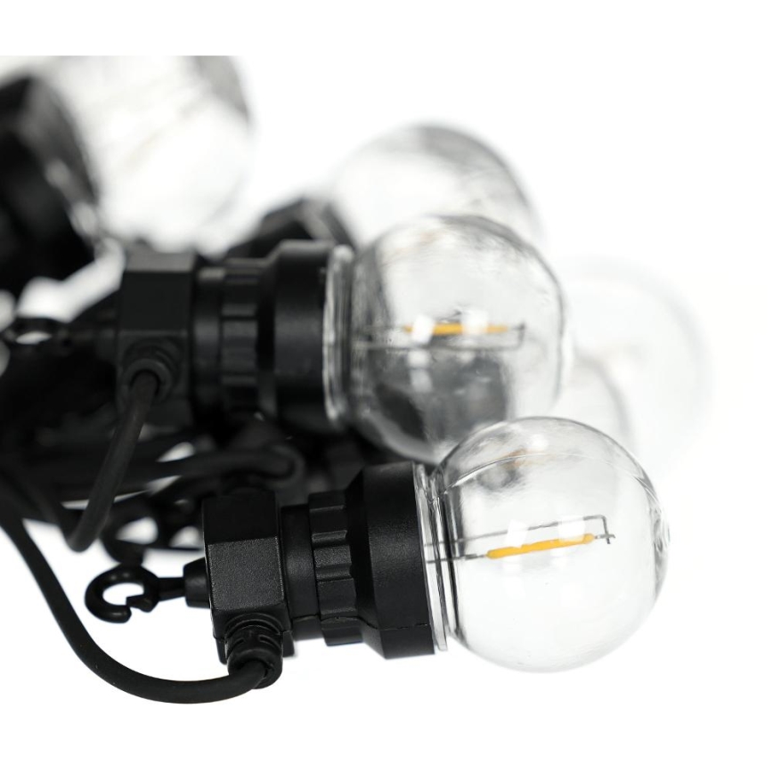 LED Dekoratyvinė lauko girlianda GIRLIANDA G45 10xE27/230V 8m IP44 šilta balta