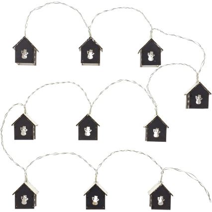 LED girlianda 10xLED/2xAA 2,3 m šiltai balta