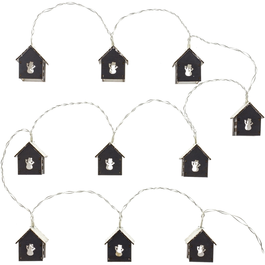 LED girlianda 10xLED/2xAA 2,3 m šiltai balta