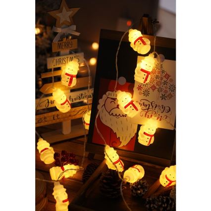 LED girlianda 20xLED/3xAA/šiltai balta 3,3m sniego seniukai