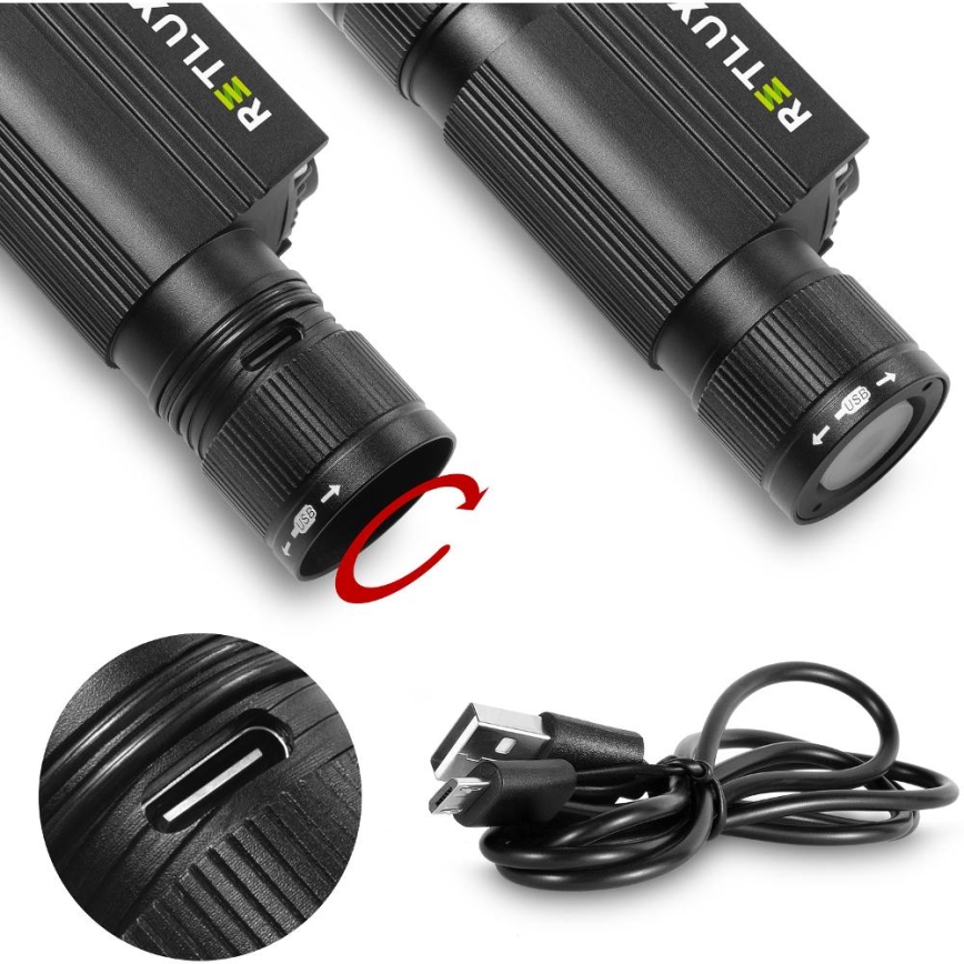 LED įkraunamas aliuminio gavos žibintas LED/2600 mAh IP66