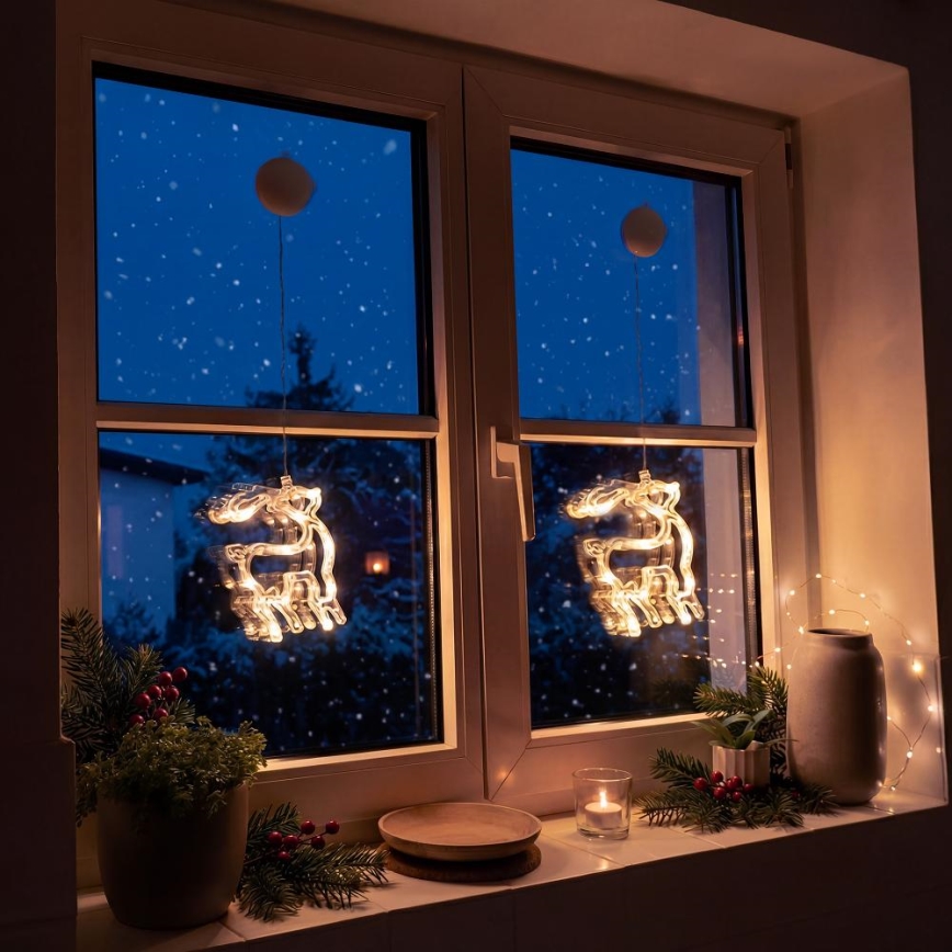 LED Kalėdinė dekoracija LED/3xAAA/šilta balta elnias
