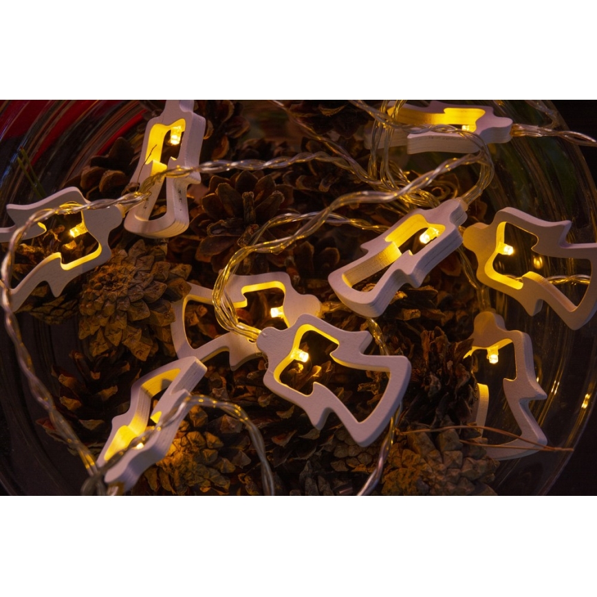 LED Kalėdinė girlianda 10xLED/2xAA 1,8m šiltai balta