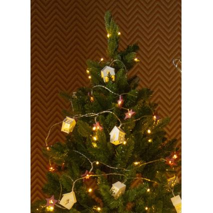 LED Kalėdinė girlianda 10xLED/2xAA 2,3m šiltai balta
