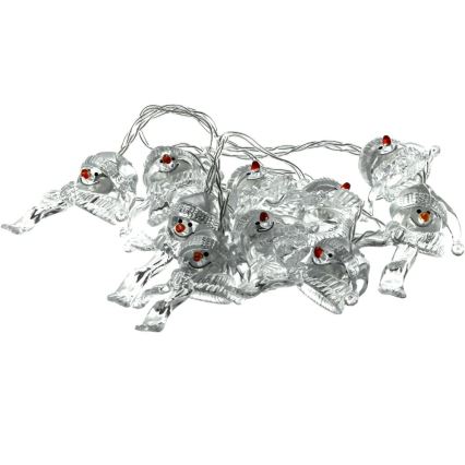 LED Kalėdinė girlianda 10xLED/2xAA/šilta balta 1,65m sniego senis