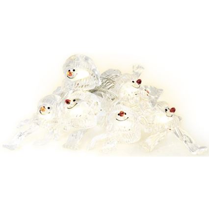 LED Kalėdinė girlianda 10xLED/2xAA/šilta balta 1,65m sniego senis