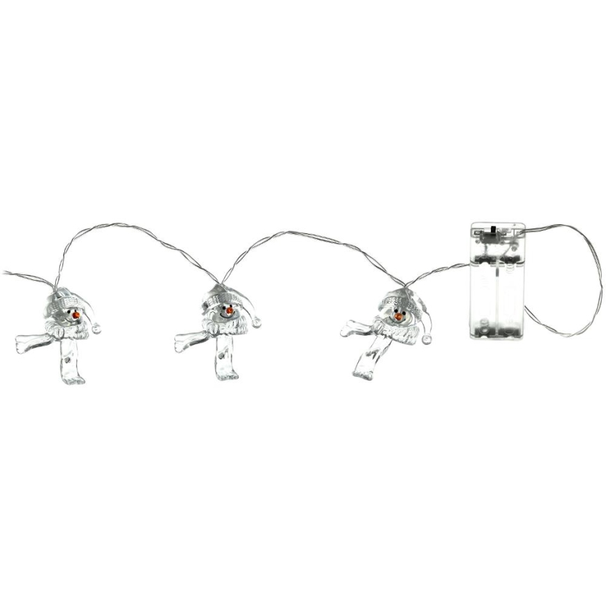 LED Kalėdinė girlianda 10xLED/2xAA/šilta balta 1,65m sniego senis