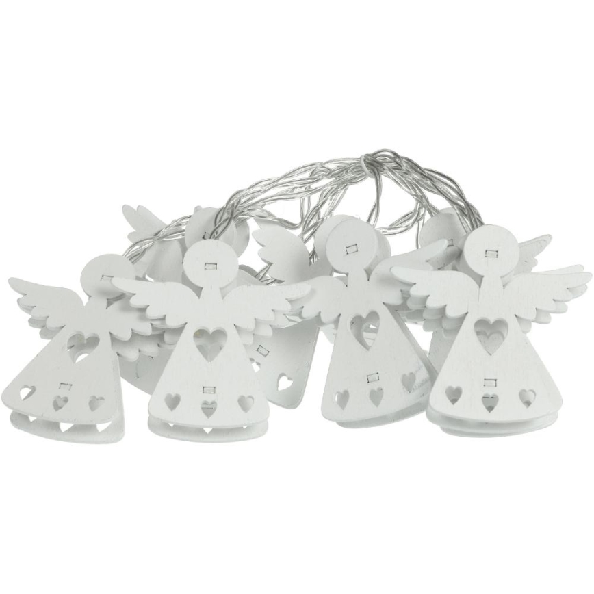 LED kalėdinė girlianda 10xLED/2xAA/šilta balta 2m angelai