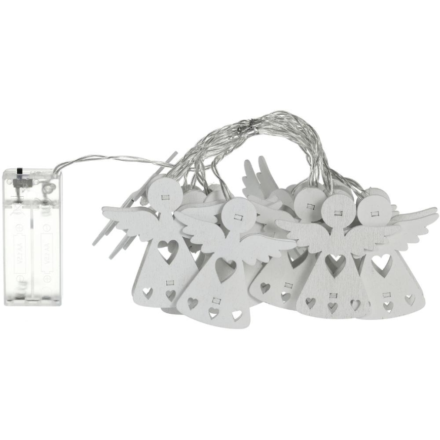LED kalėdinė girlianda 10xLED/2xAA/šilta balta 2m angelai