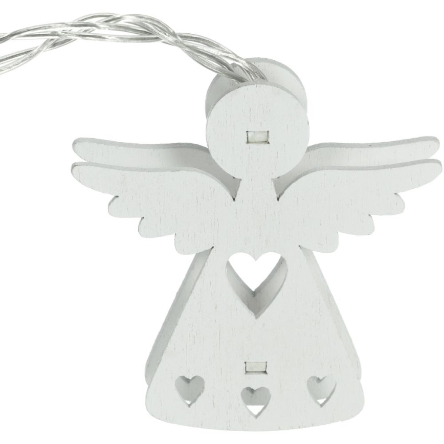 LED kalėdinė girlianda 10xLED/2xAA/šilta balta 2m angelai