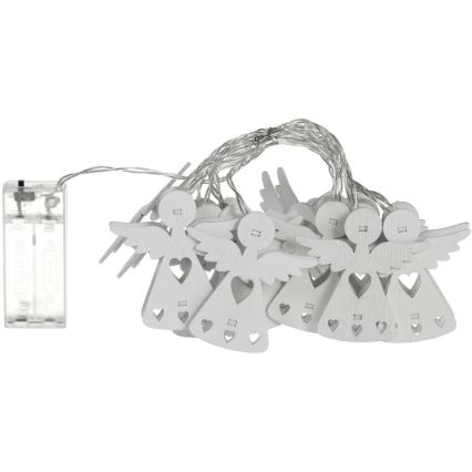 LED kalėdinė girlianda 10xLED/2xAA/šilta balta 2m angelai