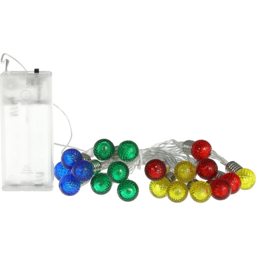 LED kalėdinė girlianda 20xLED/2xAA/šilta balta 1,8m lemputės