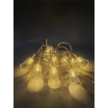 LED kalėdinė girlianda 20xLED/3xAA/šilta balta 2,2m varpai