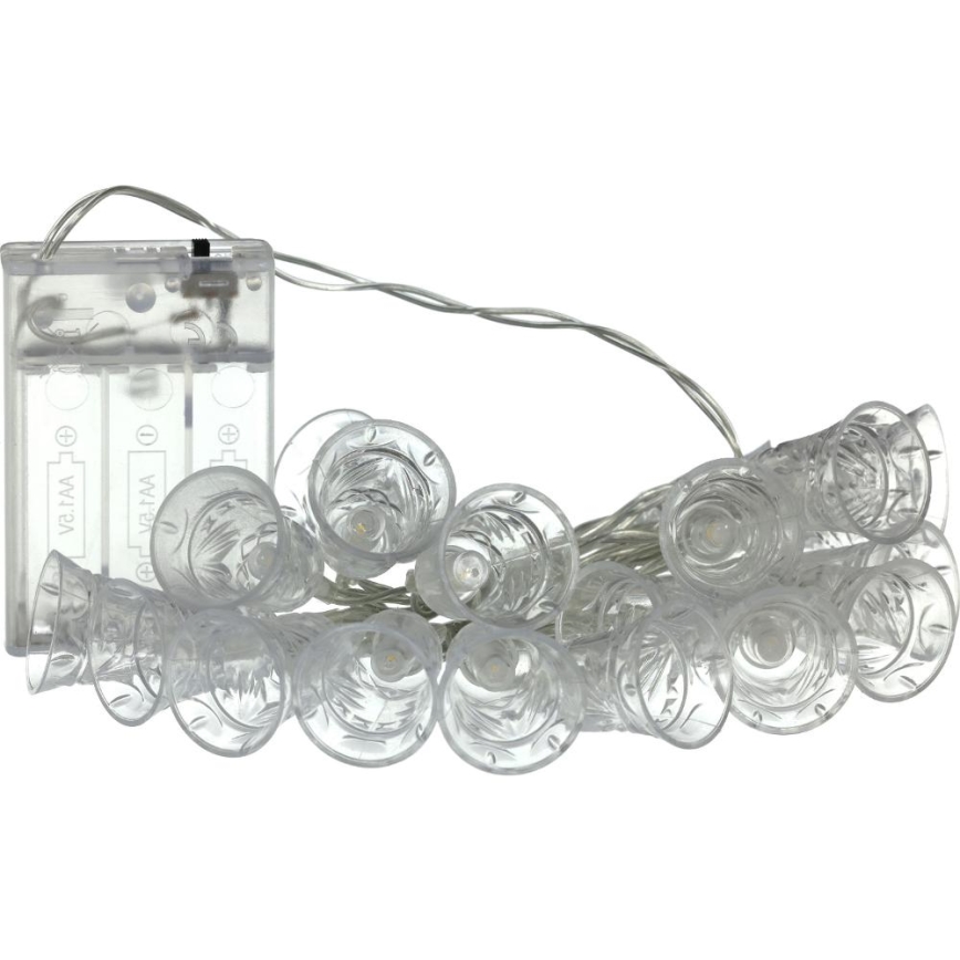 LED kalėdinė girlianda 20xLED/3xAA/šilta balta 2,2m varpai