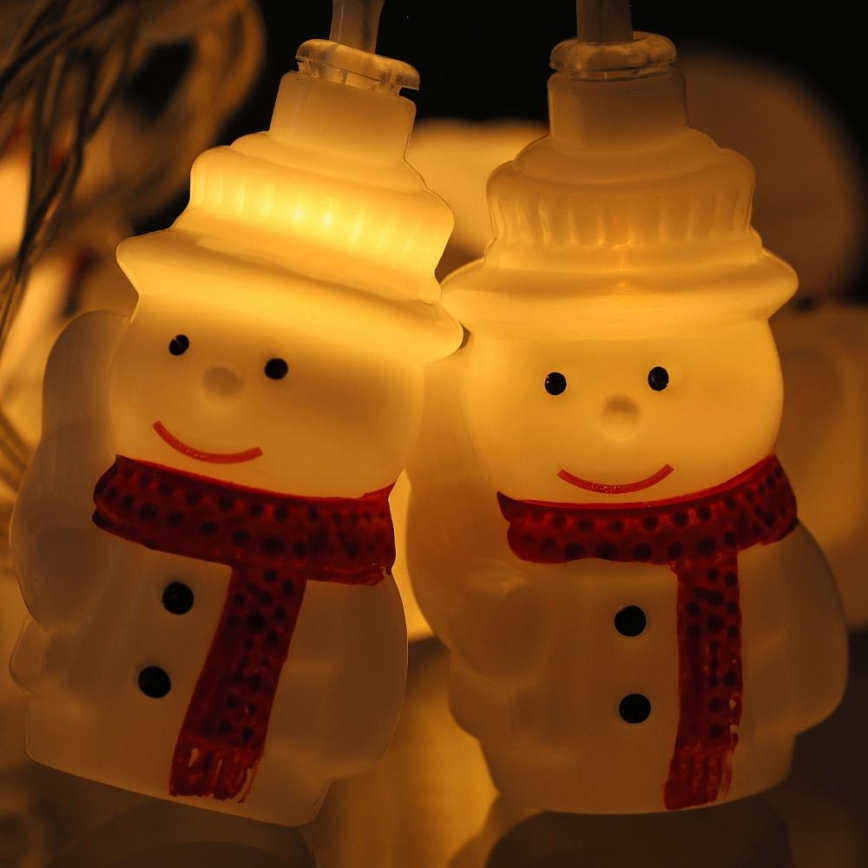 LED Kalėdinė girlianda 20xLED/3xAA/šilta balta 3,3m sniego senis