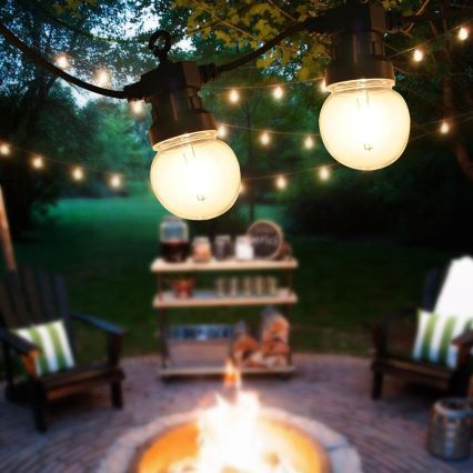 LED lauko dekoratyvinė girlianda GIRLANDA G45 10xE27/230V 8m IP44 šilta balta