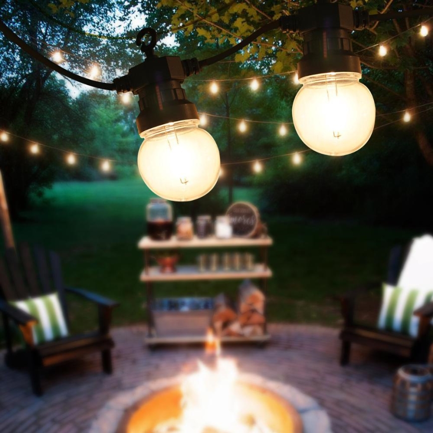 LED lauko dekoratyvinė girlianda GIRLANDA G45 10xE27/230V 8m IP44 šilta balta