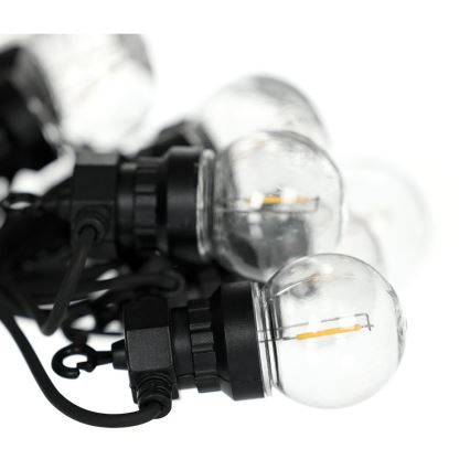 LED lauko dekoratyvinė girlianda GIRLANDA G45 10xE27/230V 8m IP44 šilta balta