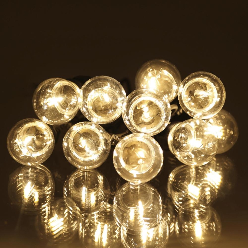 LED Lauko dekoratyvinė girlianda GIRLANDA G45 10xE27/230V 8m IP44 šiltai balta