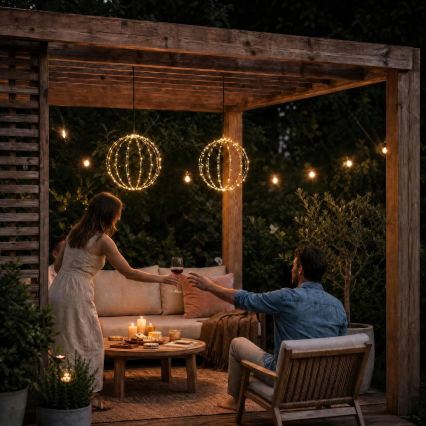 LED Lauko kalėdinė dekoracija LED/2,1W/230V Ø 40 cm IP44 šiltai balta