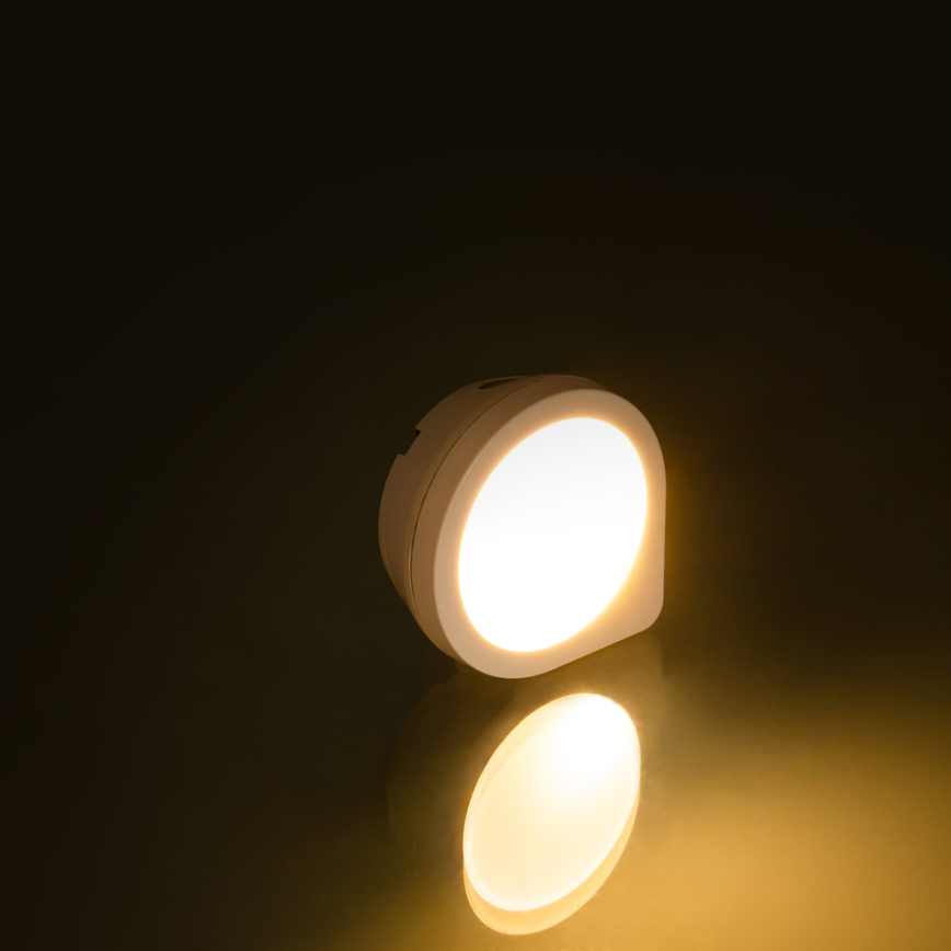 LED Lizdo orientacinė lemputė su jutikliu LED/0,4W/230V 3000K balta