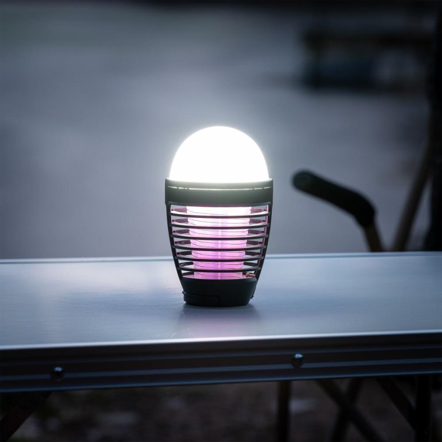 Retlux - LED nešiojama įkraunama lempa su vabzdžių gaudykle LED/5W/1800 mAh IP44 juoda