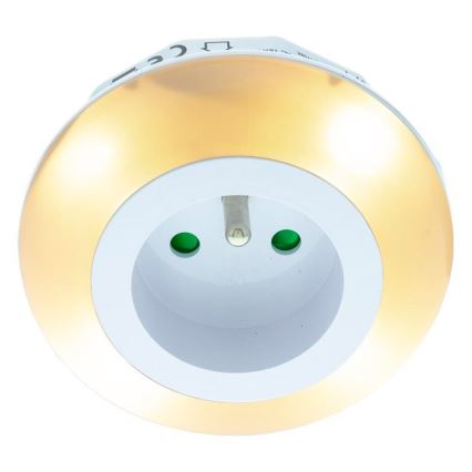 LED Orientacinis šviestuvas su prieblandos jutikliu ir lizdu LED/0,6W/230V