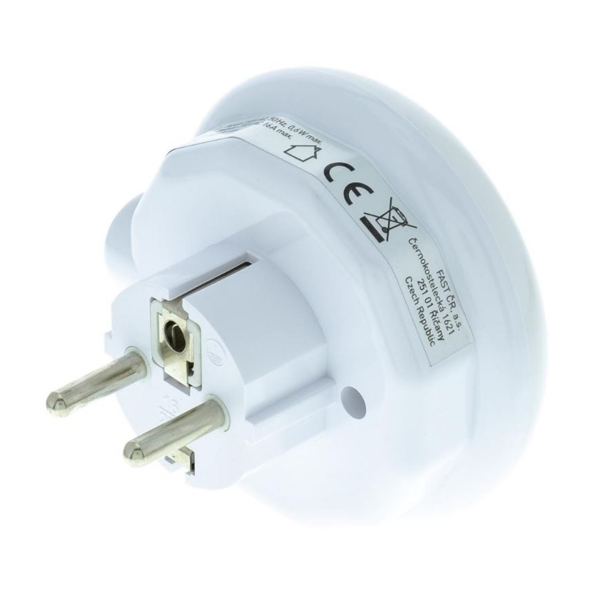 LED Orientacinis šviestuvas su prieblandos jutikliu ir lizdu LED/0,6W/230V