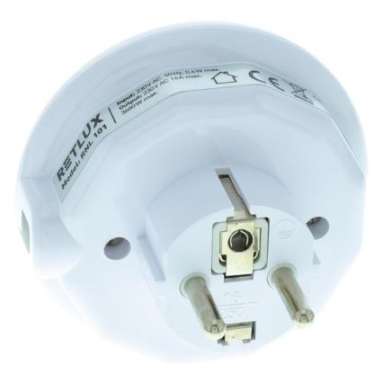 LED Orientacinis šviestuvas su prieblandos jutikliu ir lizdu LED/0,6W/230V